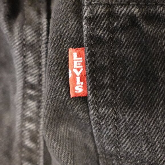 Levi's jeans 70's high slim straight women's 28 black denim big E red tab - Picture 12 of 16
